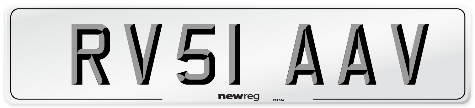 RV51 AAV Number Plate from New Reg